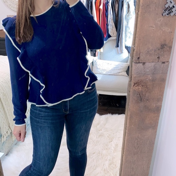 Draper James navy blue sweater wool and cashmere blend size large - Picture 4 of 9